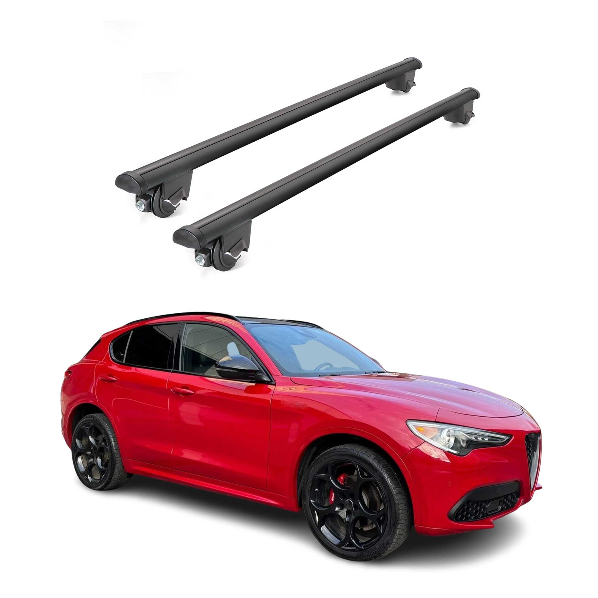 2018-2026 Alfa Romeo Stelvio Roof Rack Cross Bars Black