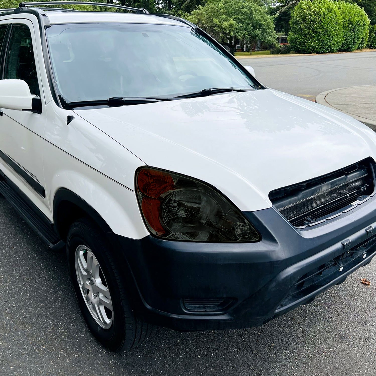 2002-2004 Honda CR-V Factory Style Headlights w/Amber Reflector Chrome/Smoke