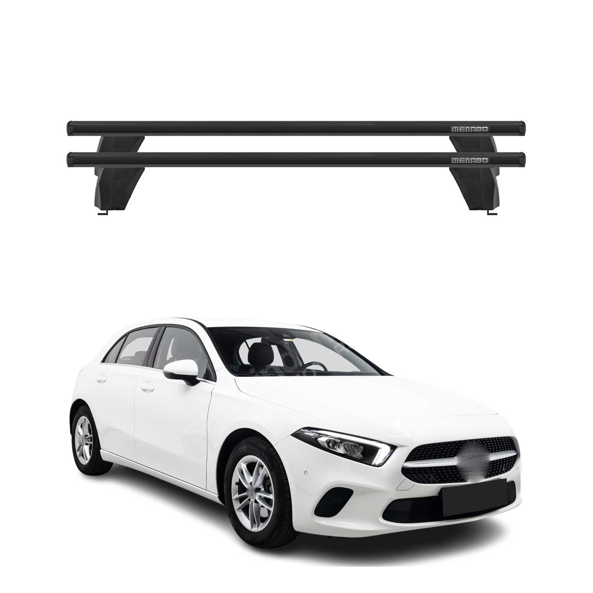 2019-2022 Mercedes A Class W177 Hatchback Roof Rack Cross Bars Black