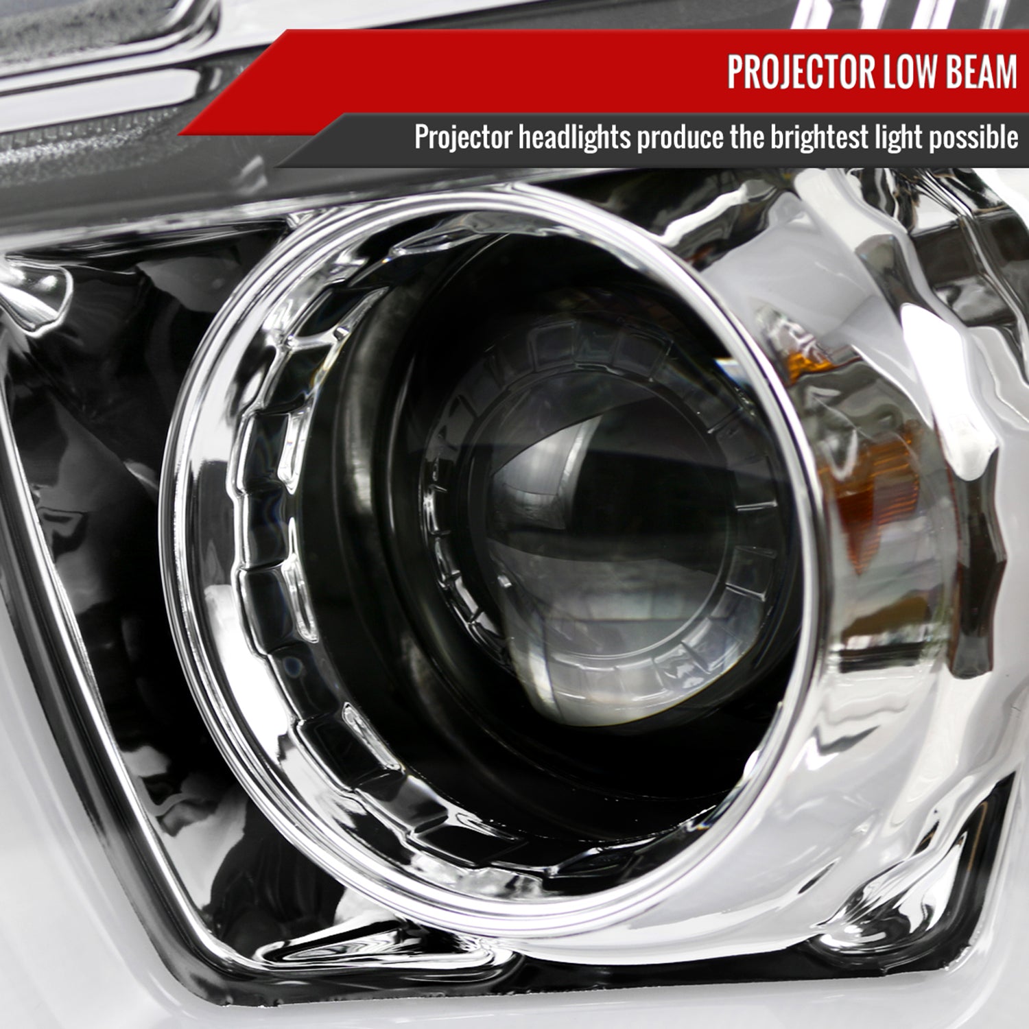 2011-2014 Dodge Charger Dual LED U-Bar Projector Headlights Chrome/Clear Lens