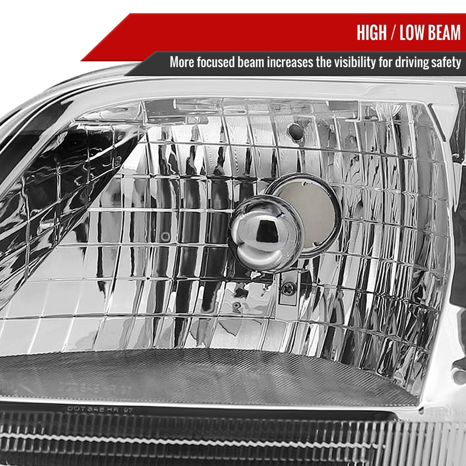 1997-2004 Ford F-150/Expedition Factory Style Crystal Headlights Chrome/Clear