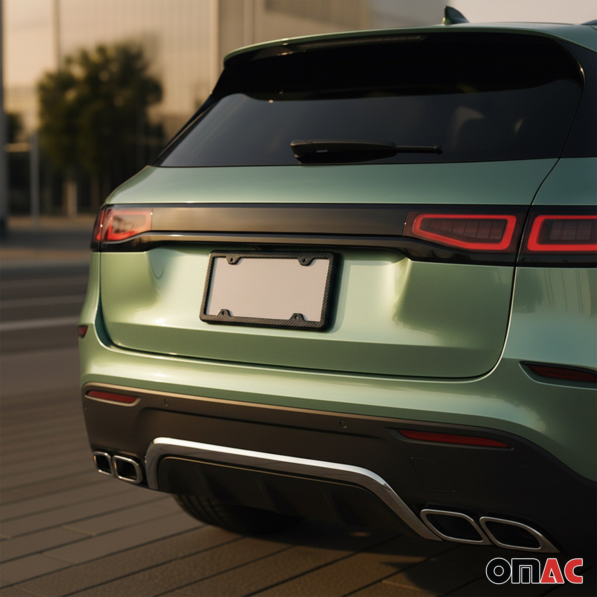 2 Pcs Real Carbon License Plate Frame Rear & Front Tag Holder