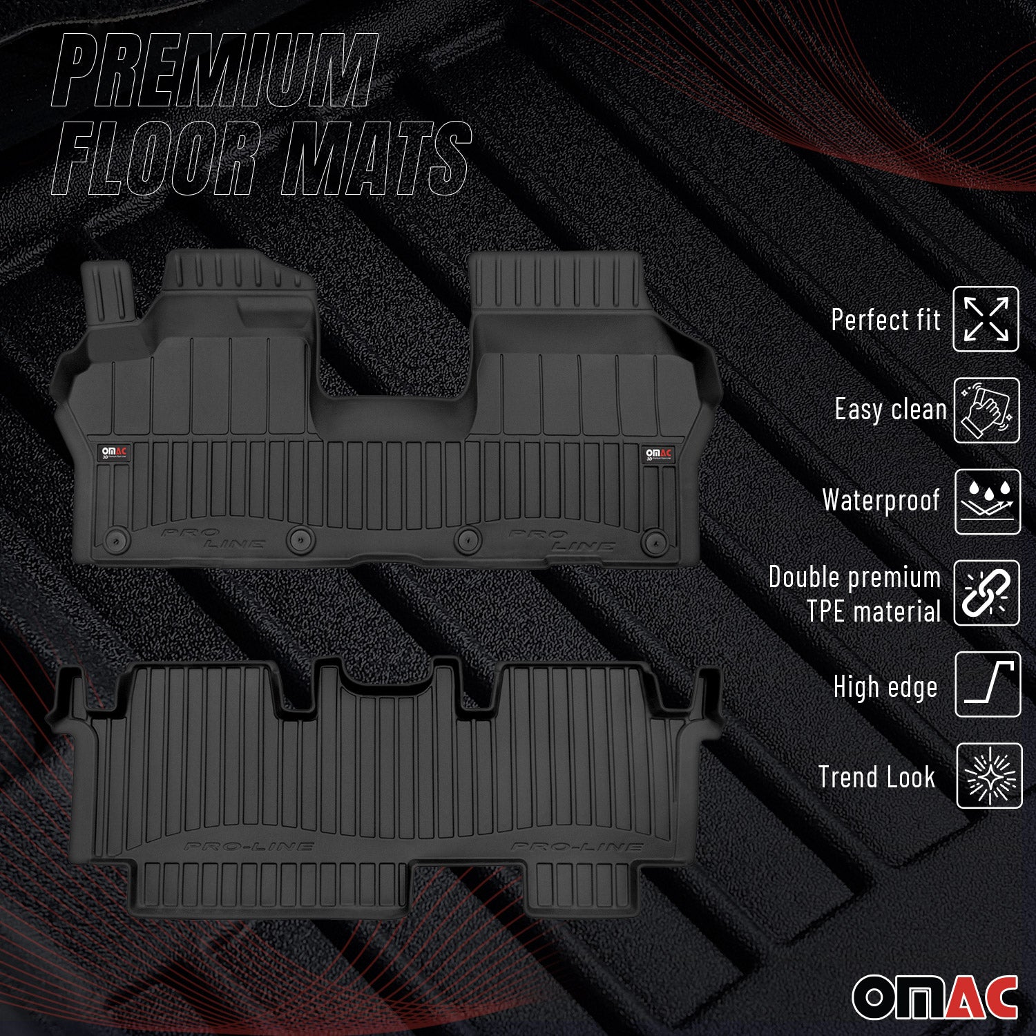 2025-2026 Volkswagen ID.Buzz Premium Floor Mats Liners Full Set All Weather Heavy Duty