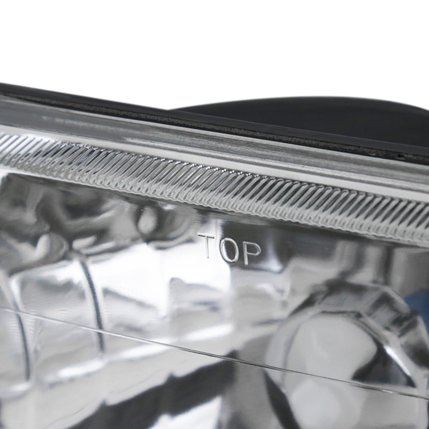 Universal 7"x6" H4 Crystal Headlights Chrome Housing/Glass Lens