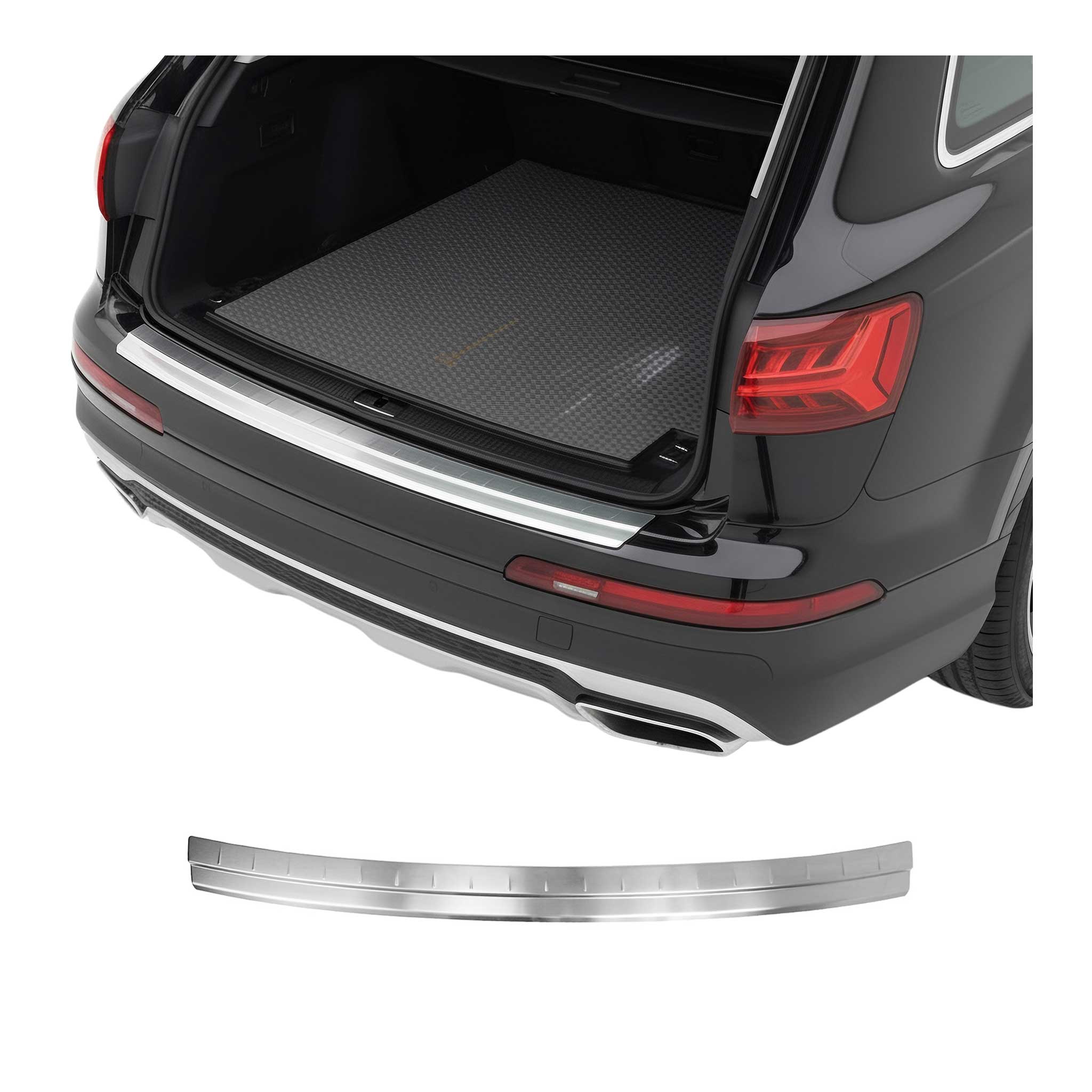 2017-2024 Audi Q7 4M Rear Bumper Guard Stainless Steel Brushed