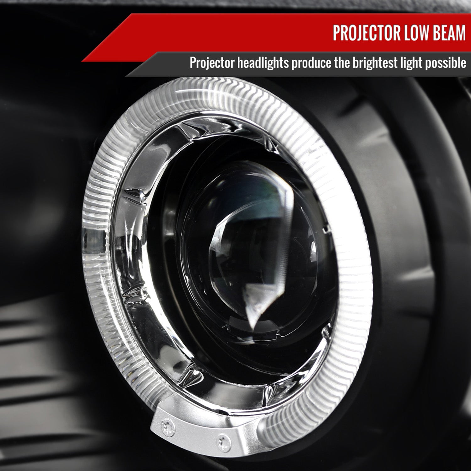 2010-2014 Ford Mustang Dual Halo Projector Headlights Matte Black/Clear Lens