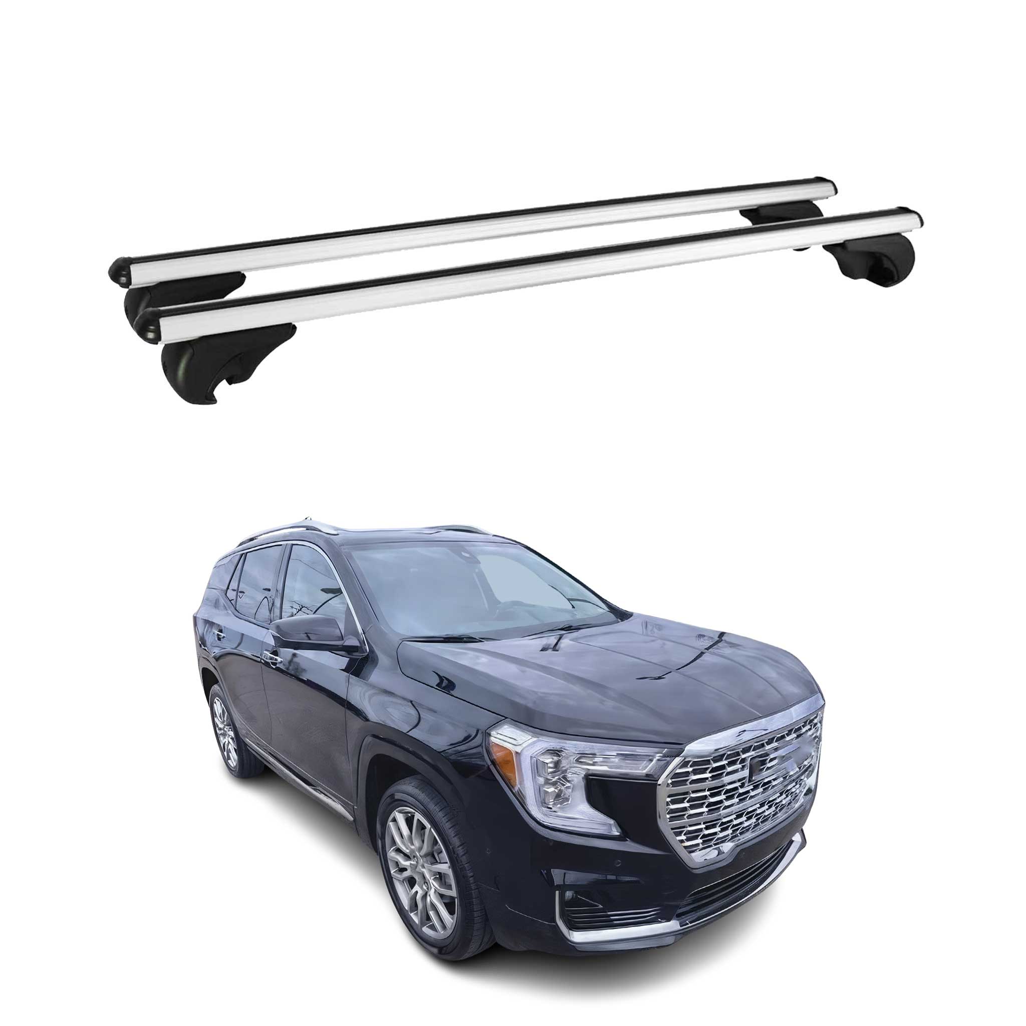 2025-2026 GMC Terrain Roof Rack Cross Bars Luggage Carrier Alu Silver 2Pcs