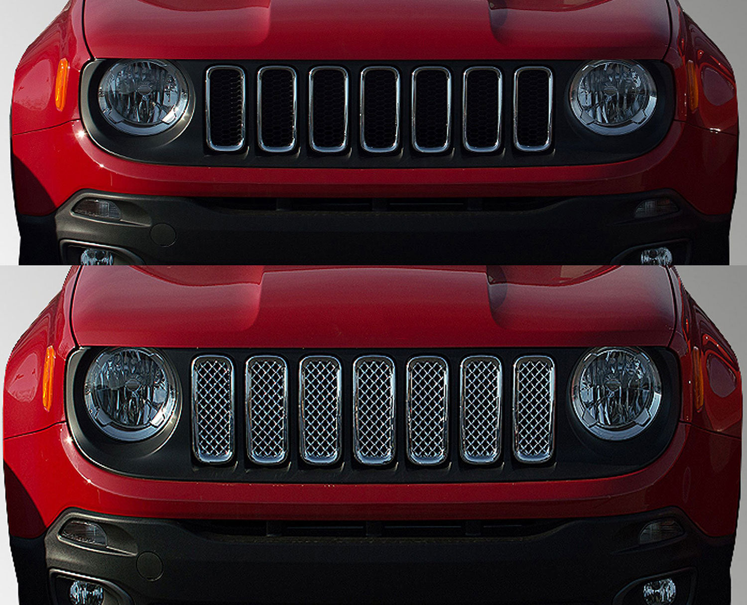 2015-2019 Jeep Renegade Grille Overlay Chrome 7Pcs ABS Plastic
