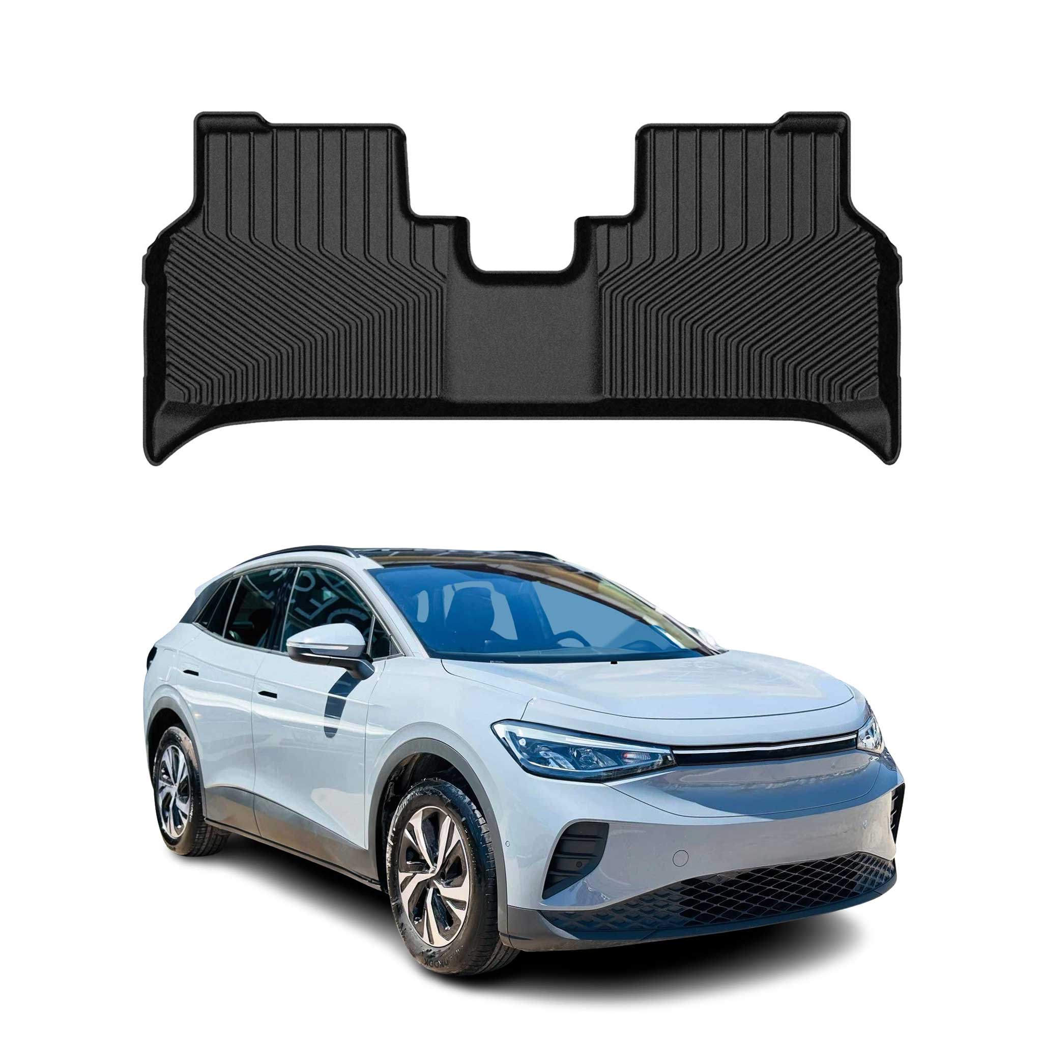 2021-2024 VW ID.4 Premium Floor Mats Liners Second Row Rear Black