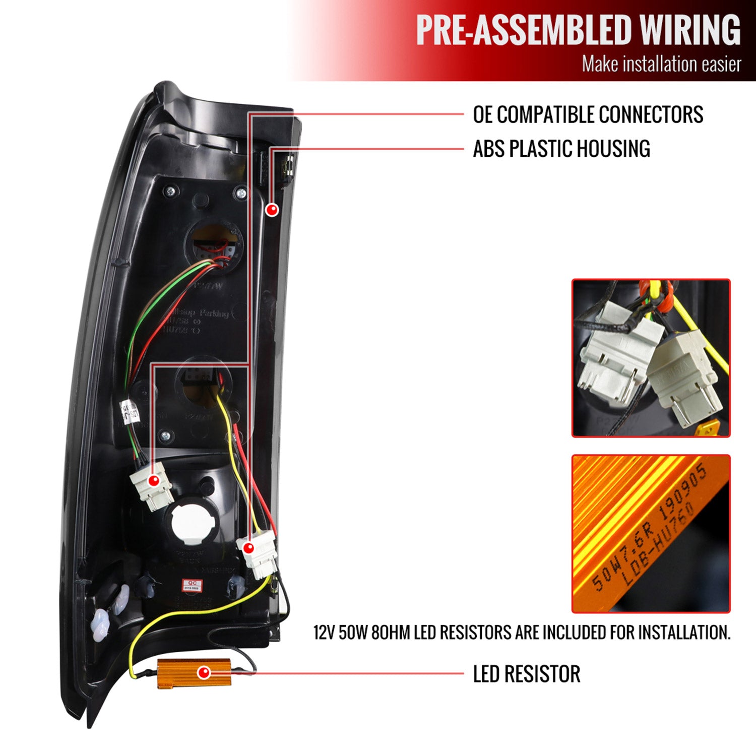 1999-2002 Chevy Silverado/ 99-2006 Sierra LED Tail Lights G2 Glossy Black/Smoke