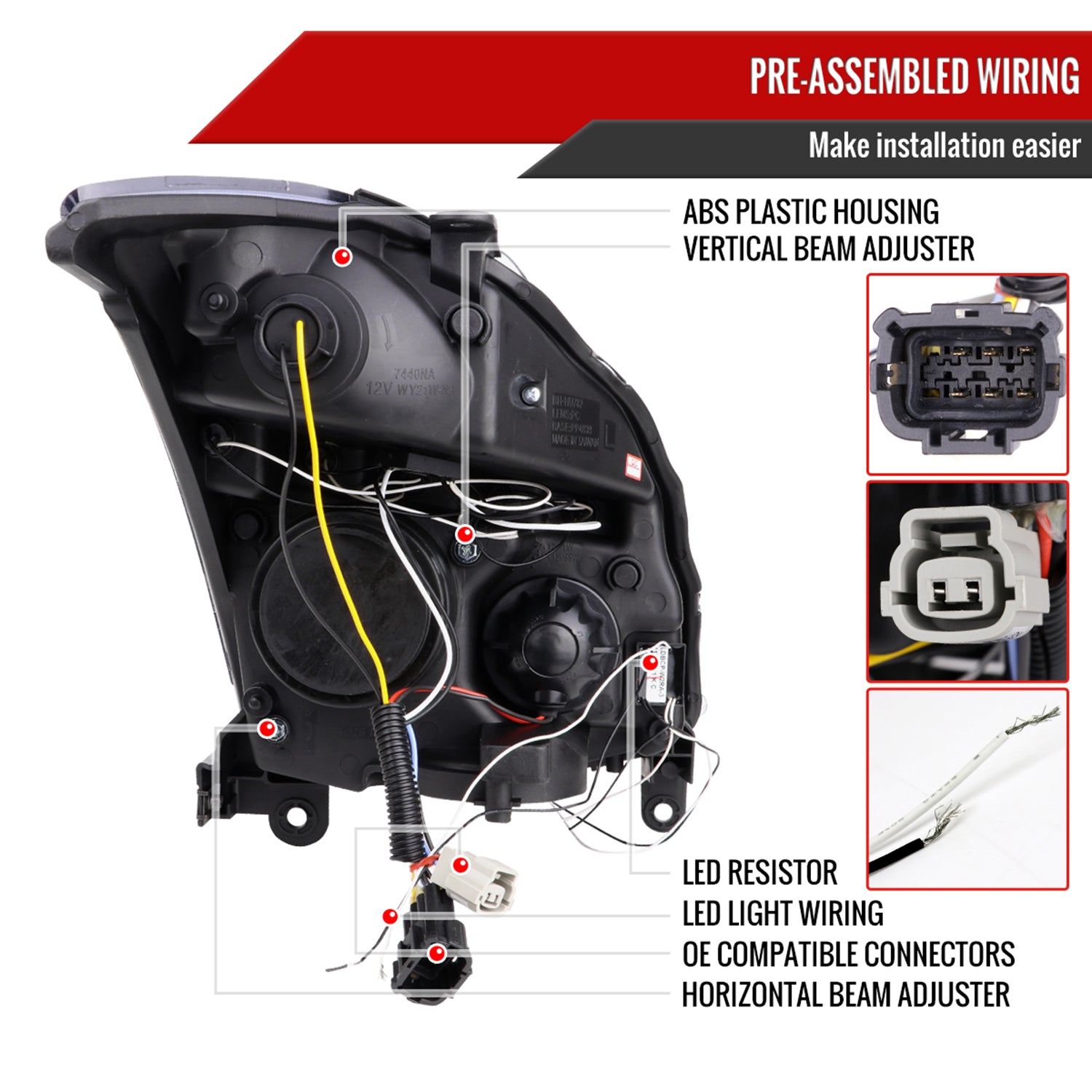 2003-2007 Infiniti G35 Coupe Dual Halo Projector Headlights Glossy Black/Smoke