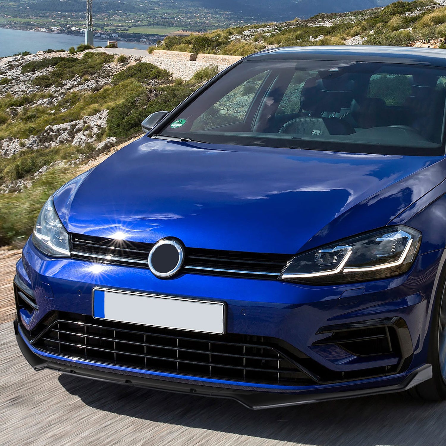 2014-2020 VW Golf GTI/R/R-Line Glossy Black 3Pcs Front Bumper Lip Set