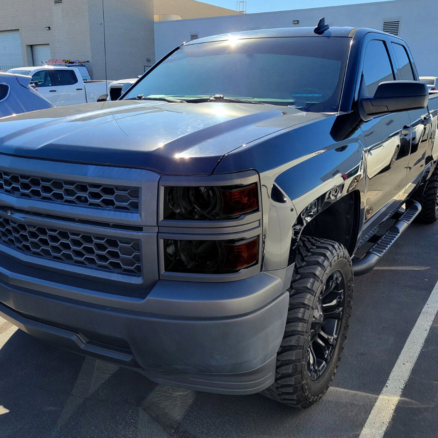 2014-2015 Chevy Silverado 1500 Projector Headlights Chrome/Smoke/Black Trim