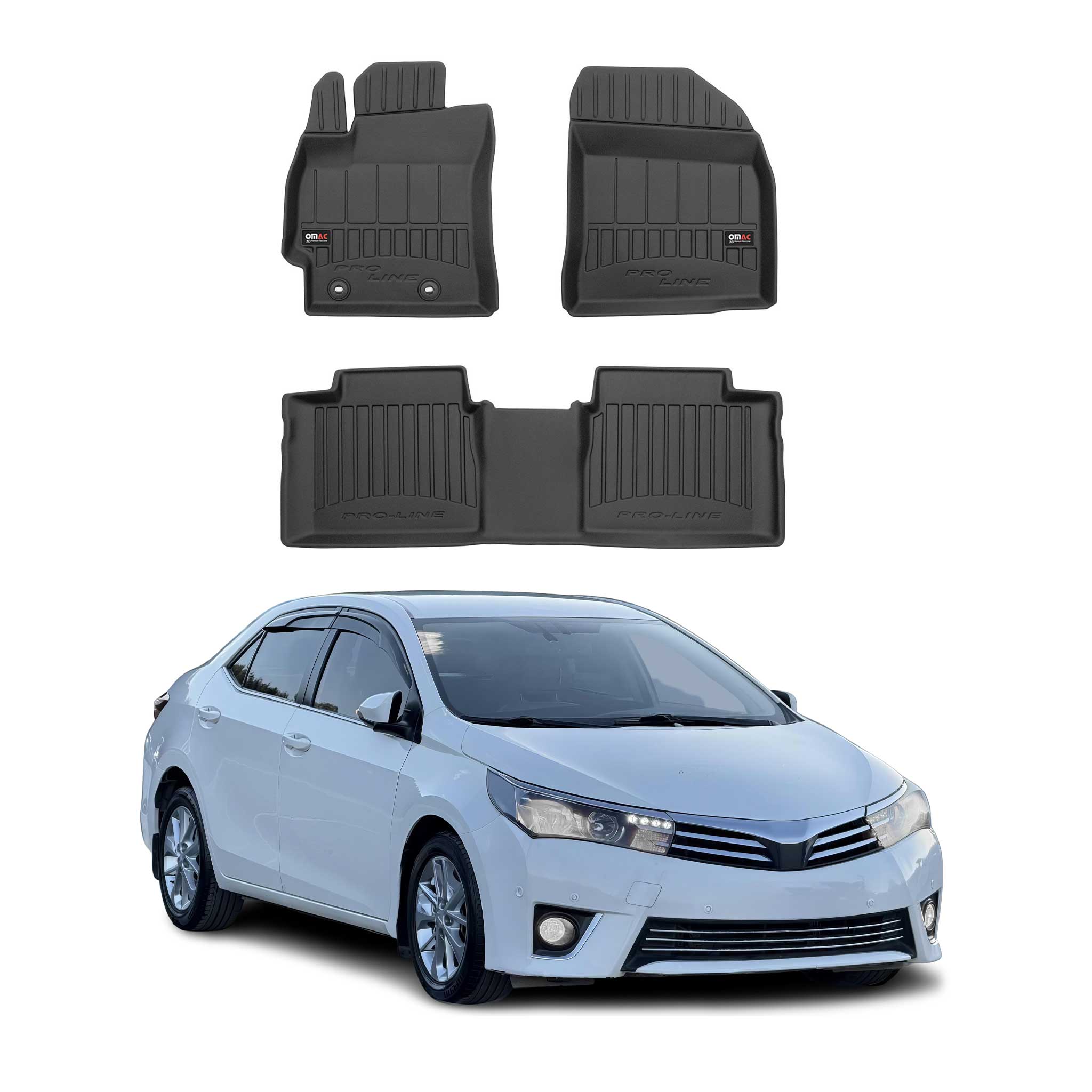 2014-2019 Toyota Corolla Sedan Premium Floor Mats Liners Full Set All Weather Heavy Duty