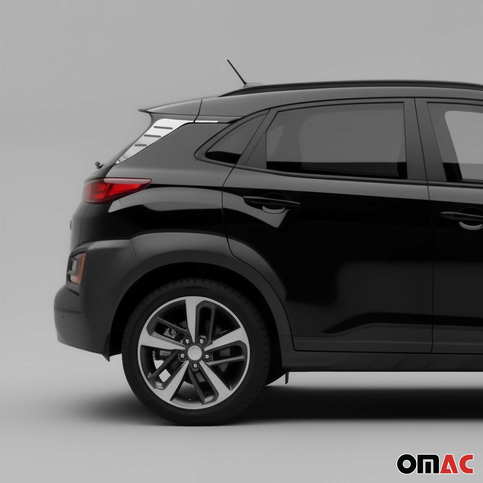 2018-2023 Hyundai Kona Trunk Wing Side Trim Silver Stainless Steel 4 Pcs