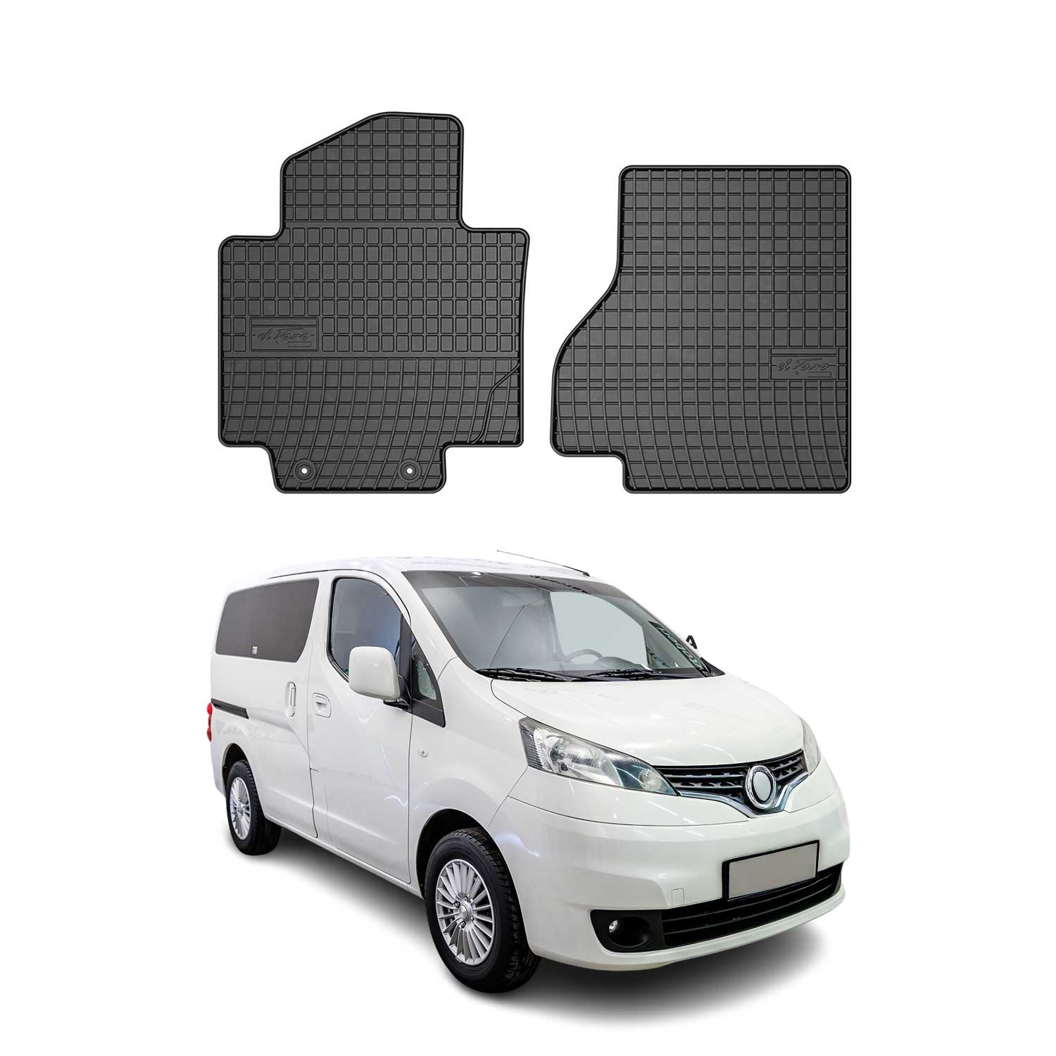 2013-2021 Nissan NV200 EV Floor Mats Liners Full Set All Weather Rubber Black