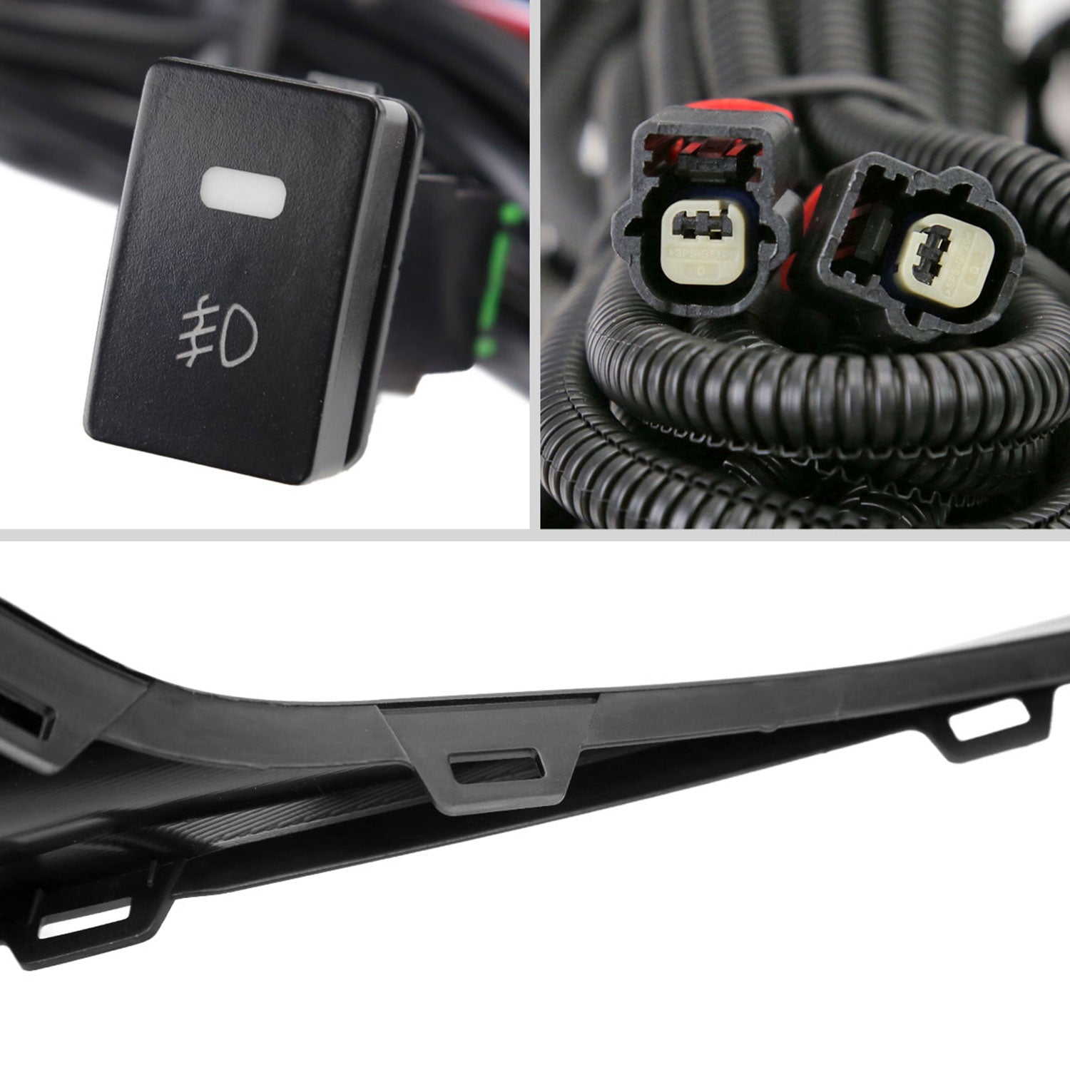 2021-2022 Honda Accord Sedan LED Fog Lights Kit Glossy Black/Clear Lens