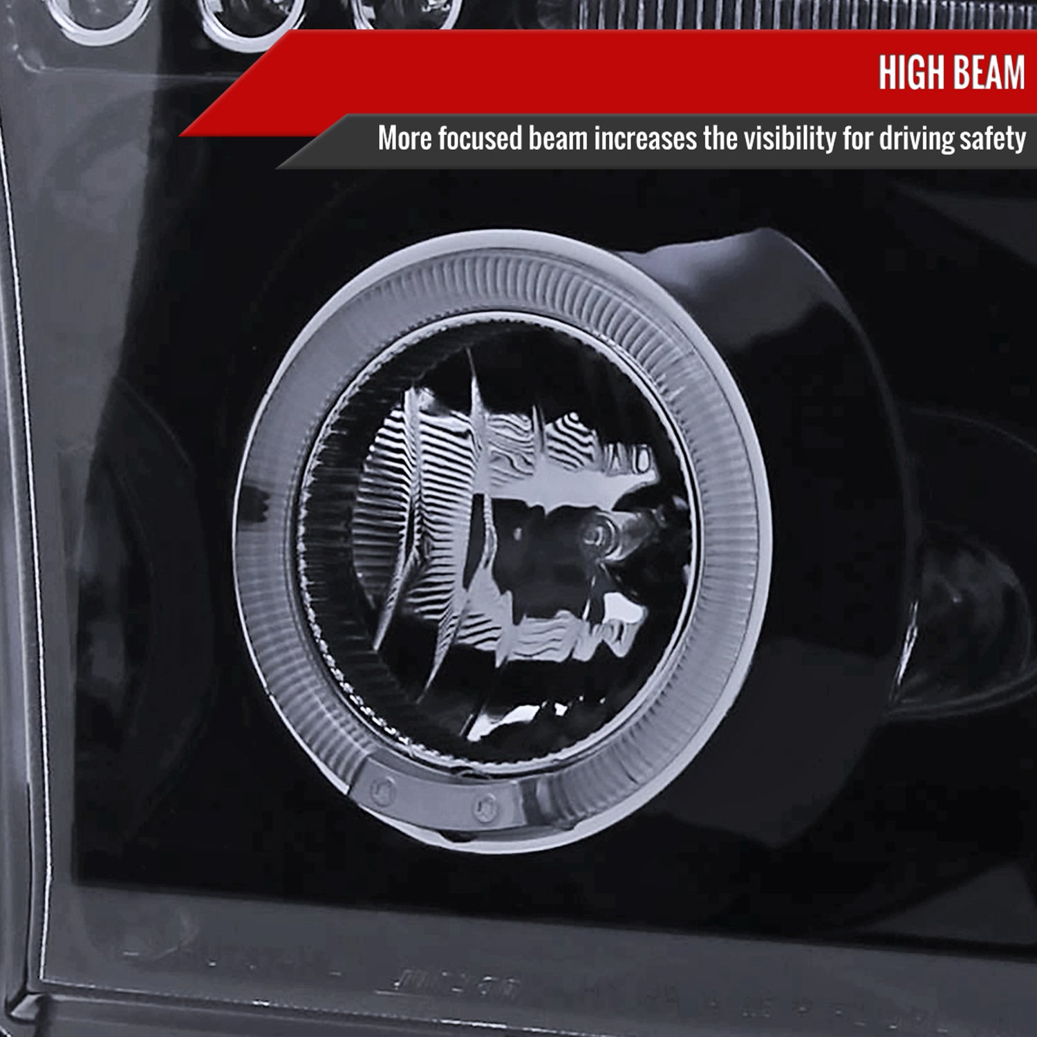 2007-2013 Toyota Tundra/ 08-2017 Sequoia Single Halo Projector Headlights Smoke