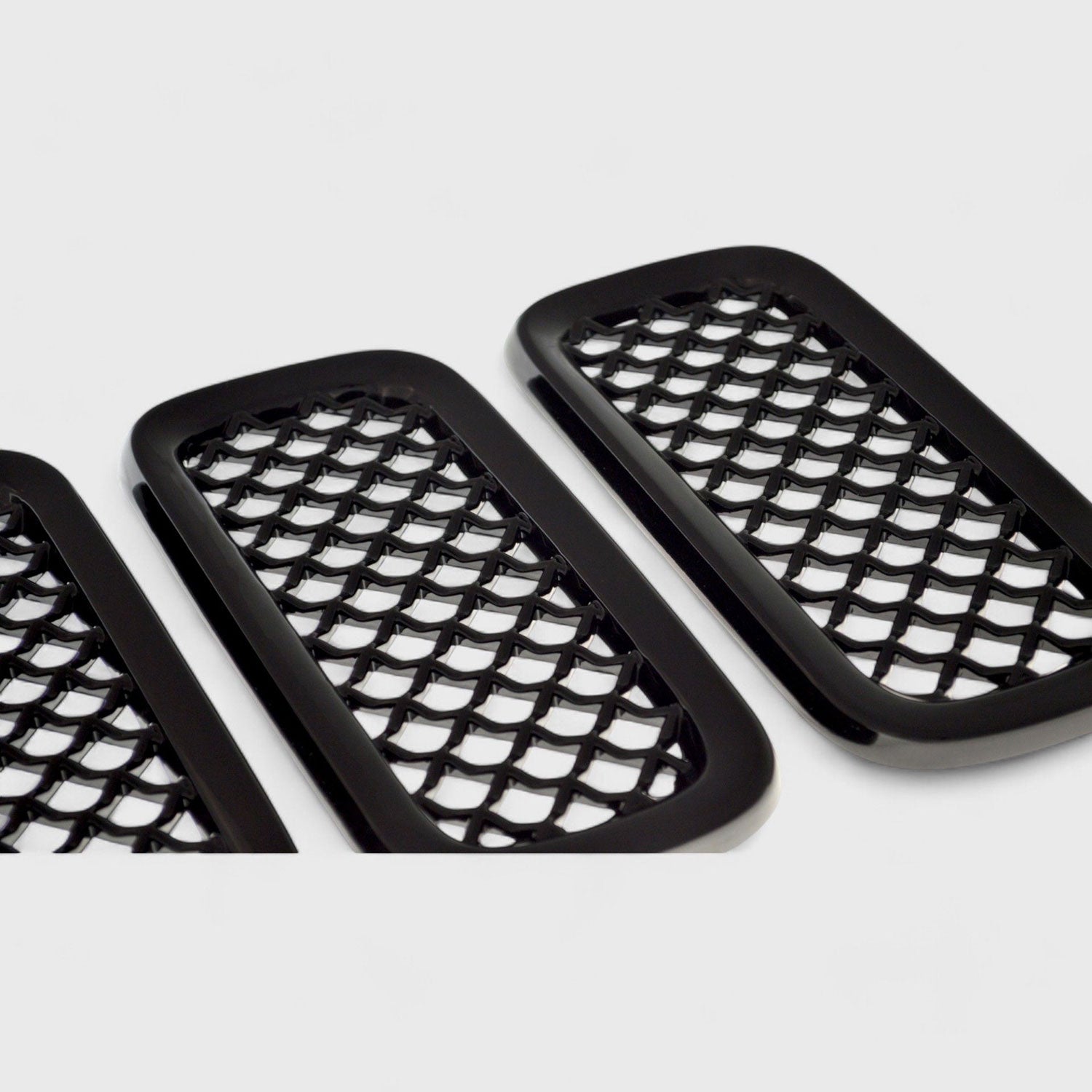 2015-2019 Jeep Renegade Grille Overlay Gloss Black 7Pcs ABS Plastic