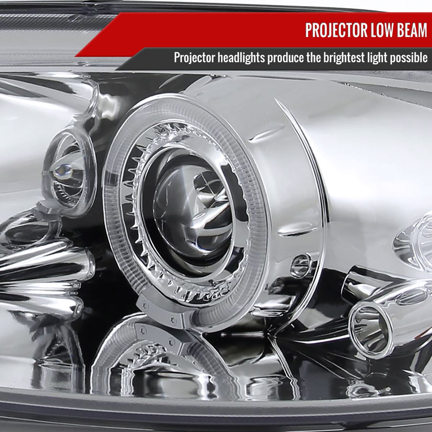 1998-2004 Dodge Intrepid Dual Halo Projector HeadLights Chrome/Clear Lens