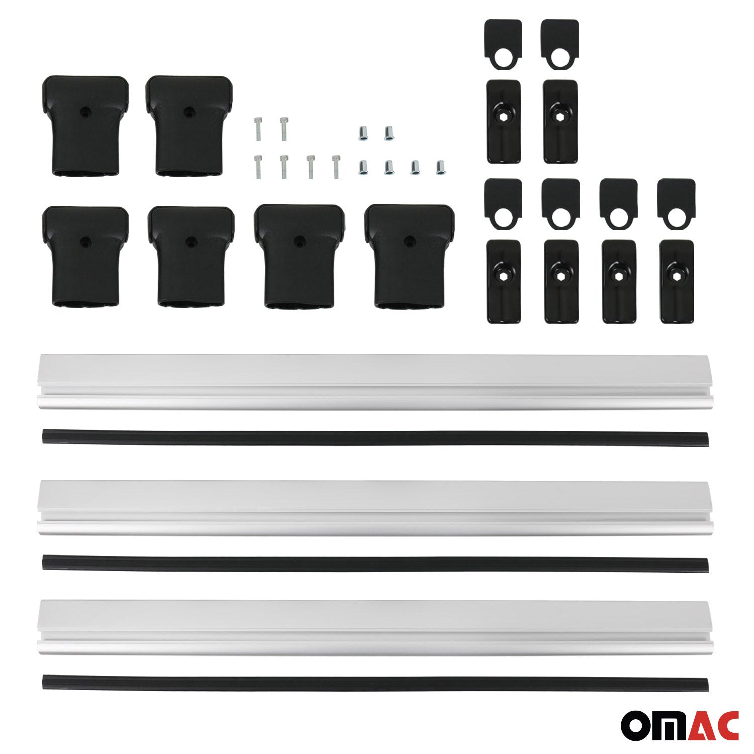 2015-2025 Ford Transit Roof Rack Cross Bars 3Pcs Silver