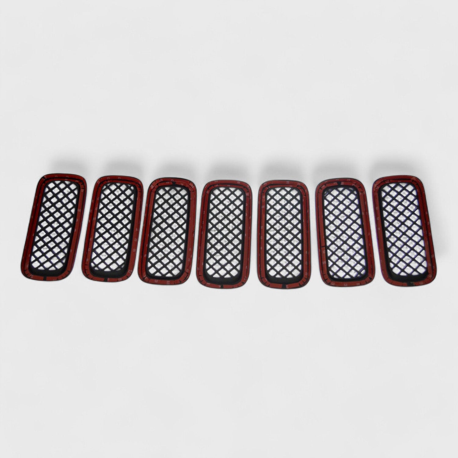 2015-2019 Jeep Renegade Grille Overlay Gloss Black 7Pcs ABS Plastic