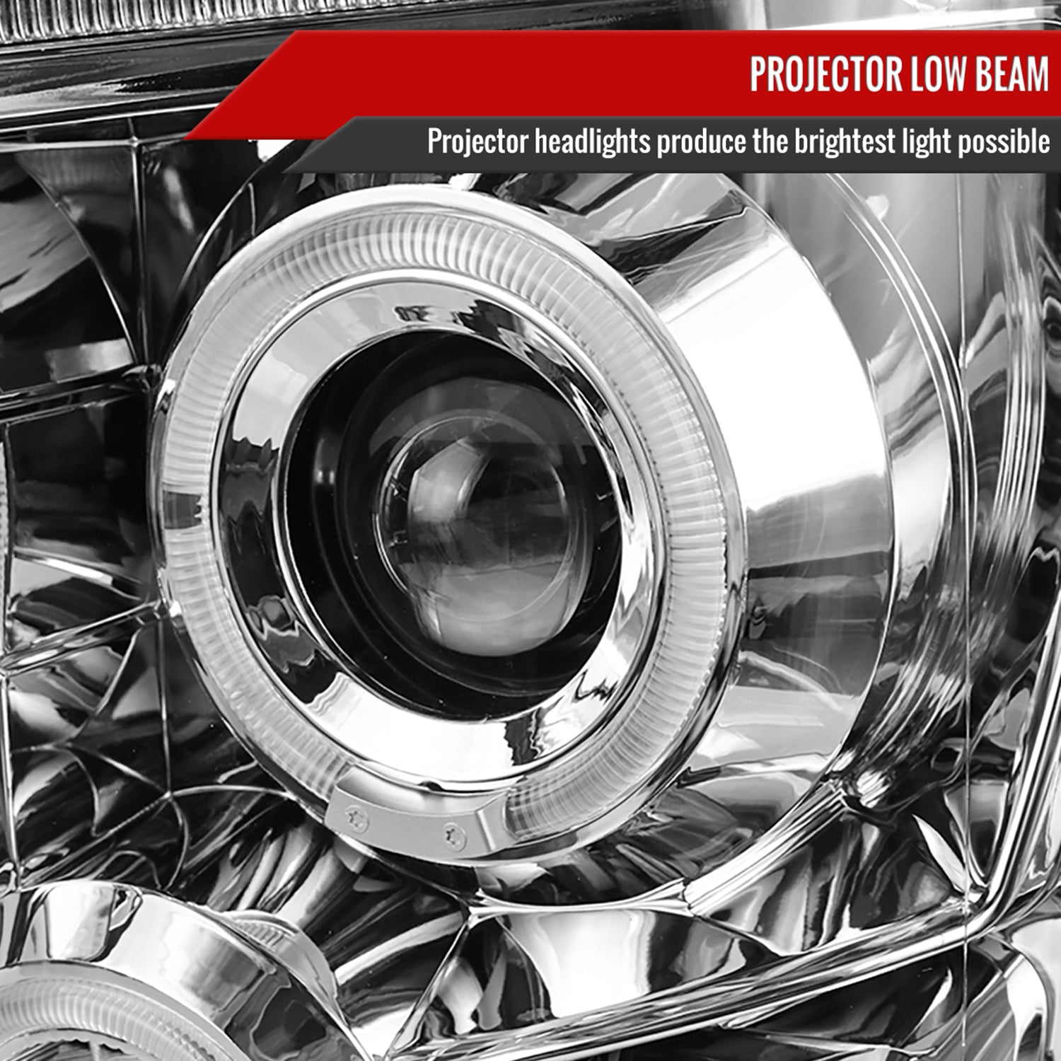 2008-2010 Ford F-250 F-350 F-450 Dual Halo Projector Headlights Chrome/Clear