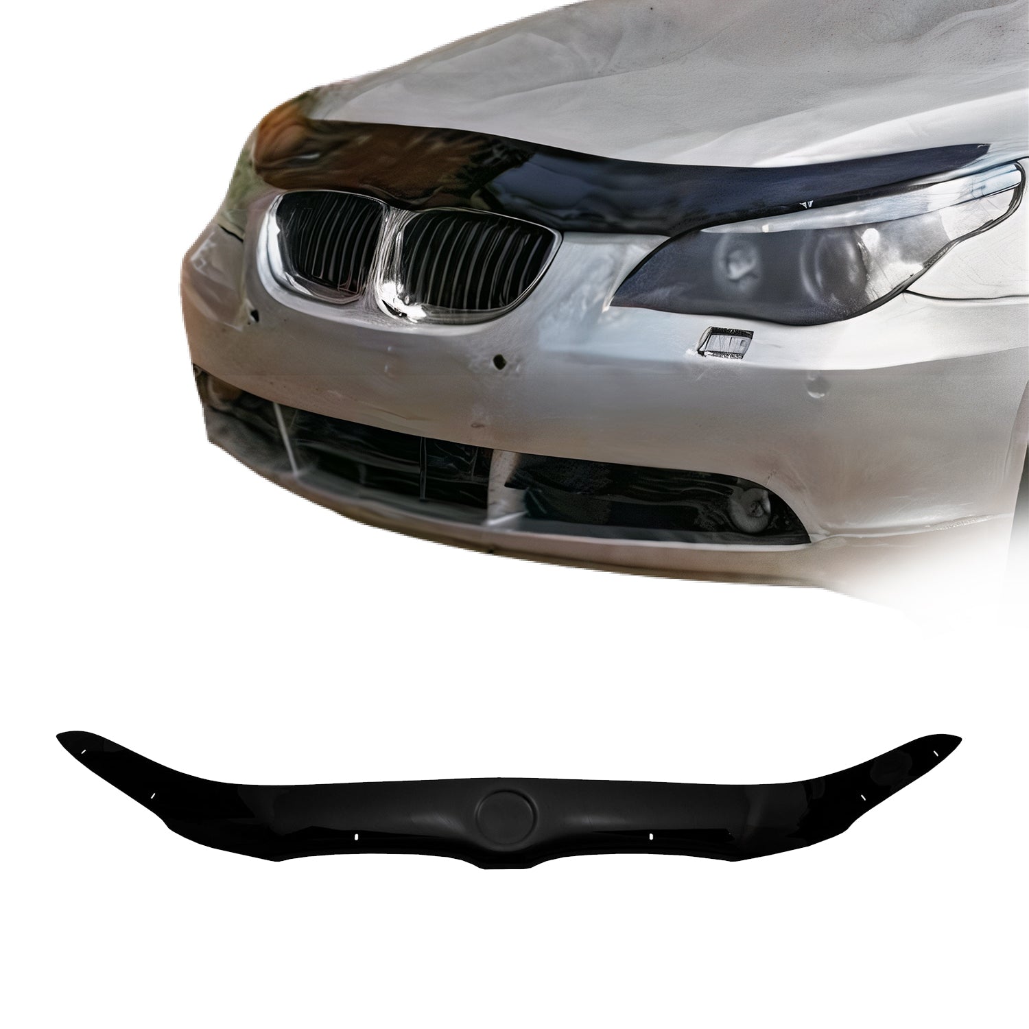 2004-2010 BMW 5 Series E60 E61 Sedan Touring Front Bug Shield Hood Deflector 1 Pc Smoke