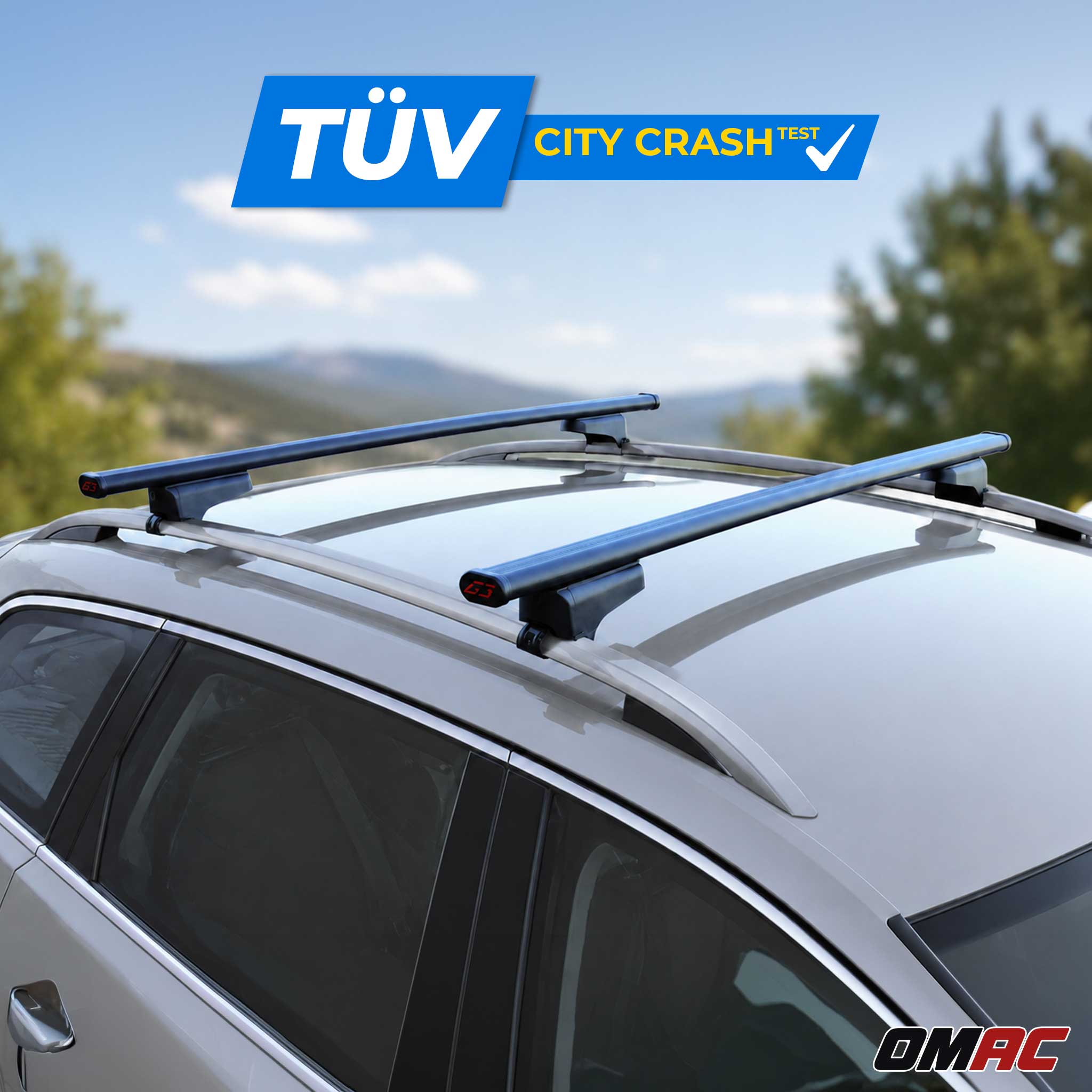 G3 Roof Racks for Audi A4 allroad 2017-2024 Steel Lockable 2Pcs Black