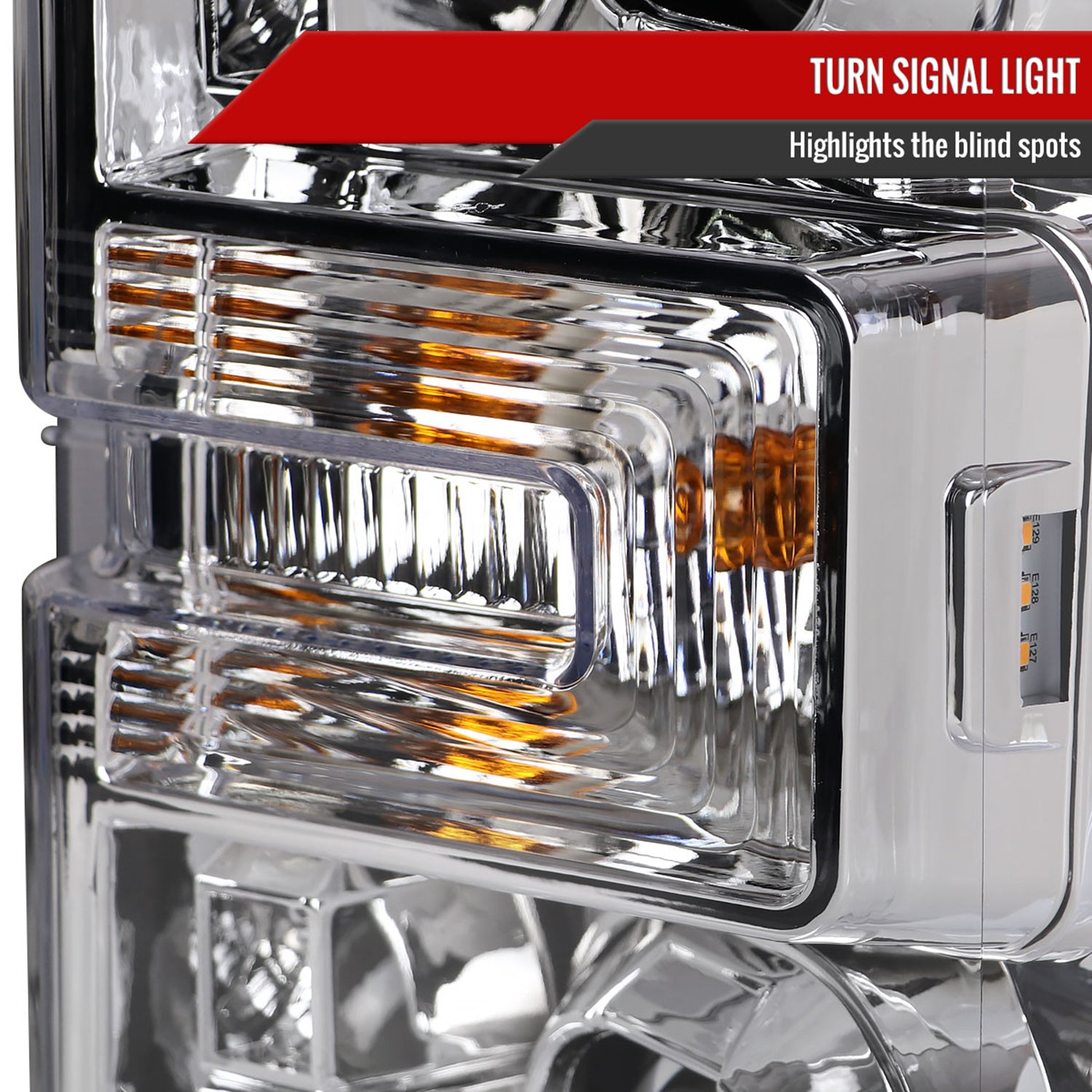 2017-2019 Ford F-250 F-350 F-450 F-550 LED C-Bar Projector Headlights Chrome