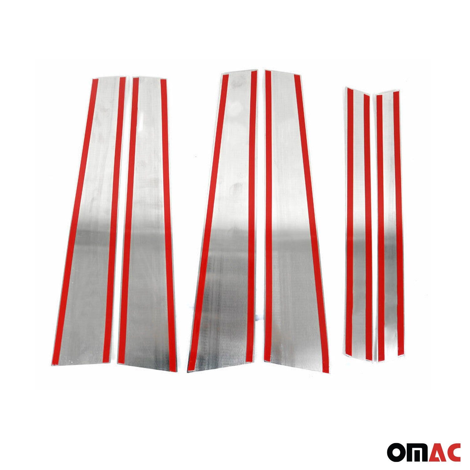 2009-2015 Mercedes GLK Class X204 Window B Pillar Posts Trim Stainless Steel Dark 6x