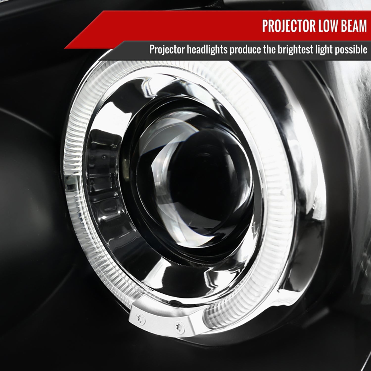 2005-2011 Toyota Tacoma Dual Halo Projector Headlights Matte Black/Clear Lens