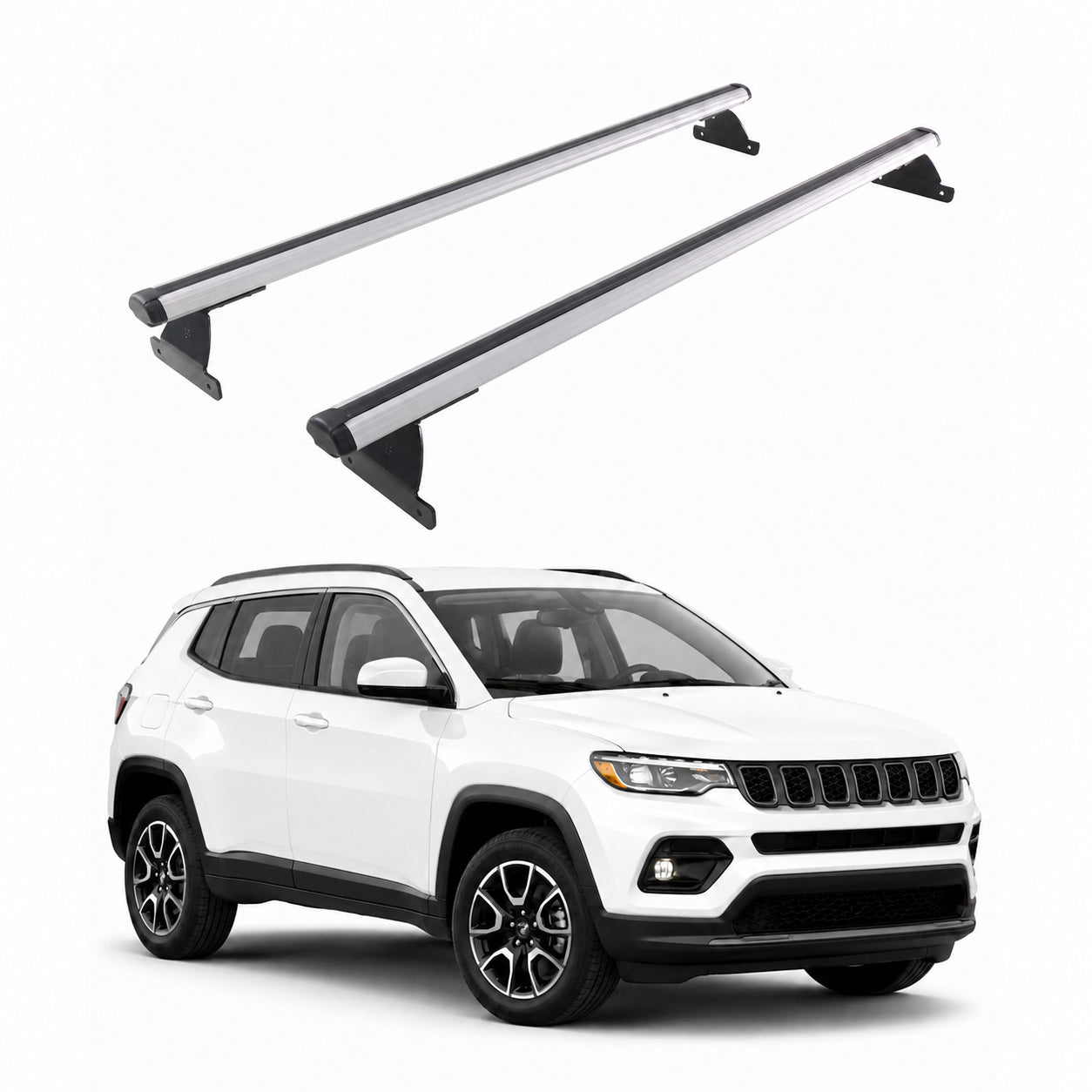 2017-2026 Jeep Compass Roof Rack Cross Bars Silver