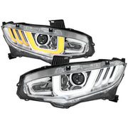 2016-2021 Honda Civic LED Headlights LED Sequential Turn Signal Chrome
