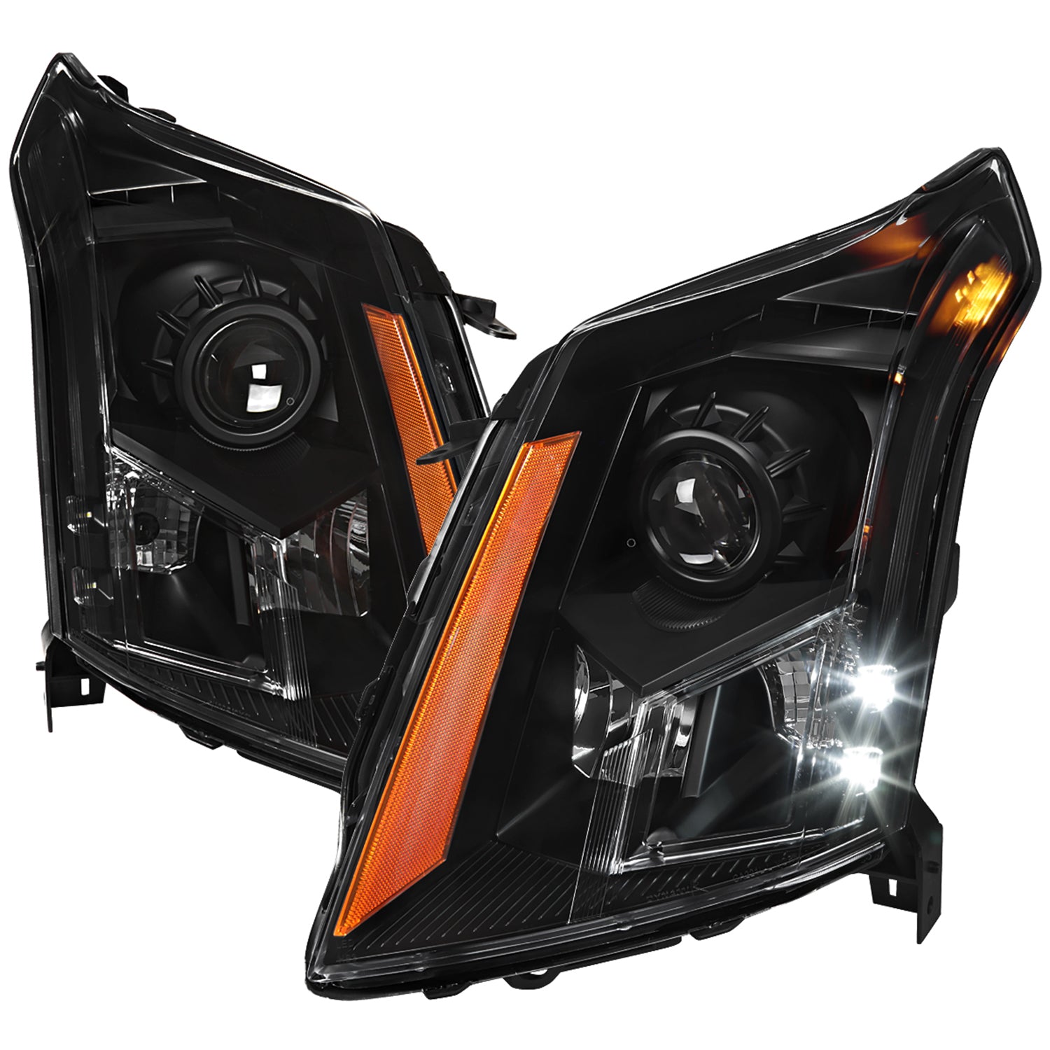 2010-2016 Cadillac SRX Projector Headlights Matte Black Housing/Clear Lens