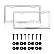 NEW YORK Print License Plate Frame Chrome Stainless Steel 2 Pcs.