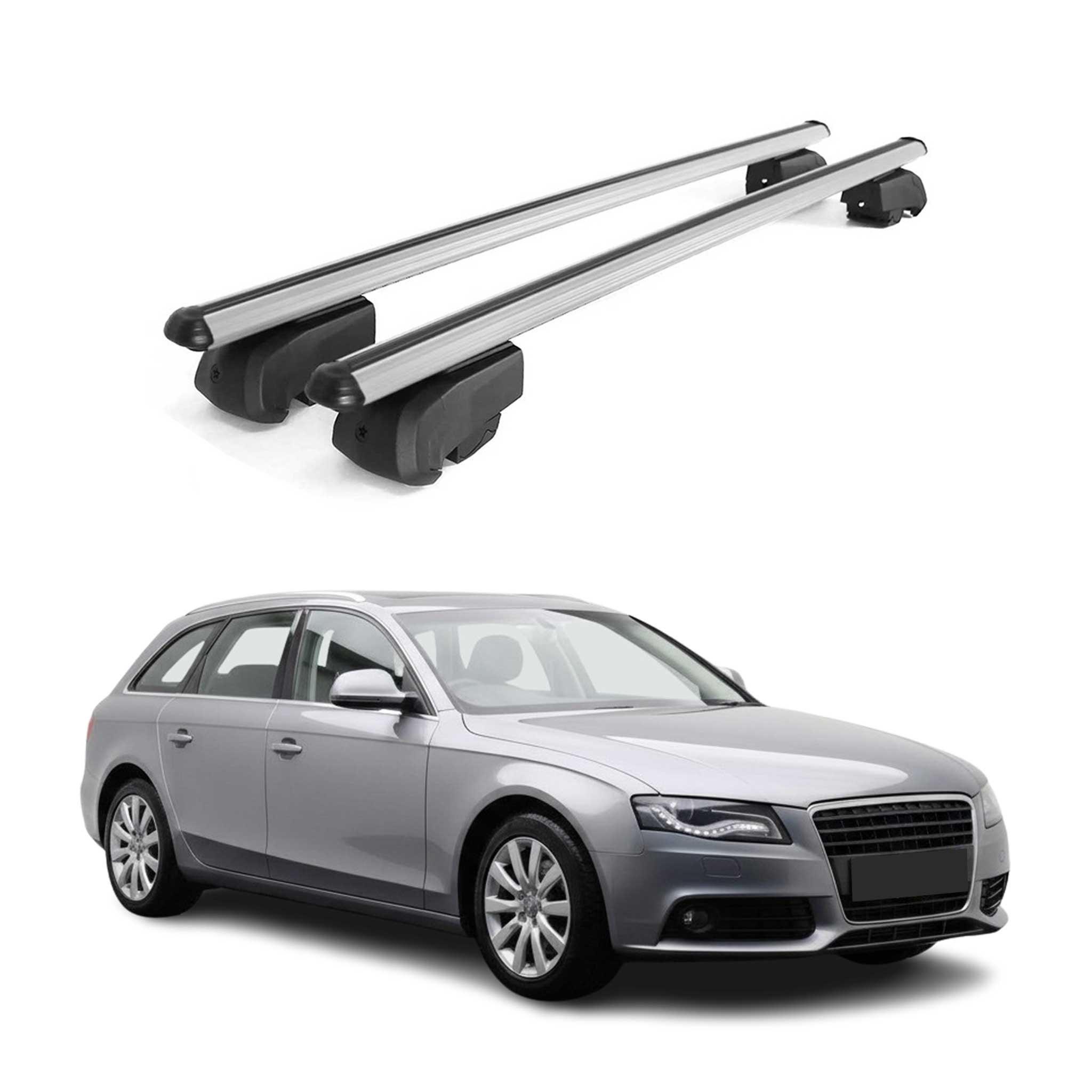 Roof Rack Cross Bars Luggage Carrier for Audi A4 2009-2012 Wagon Gray 2 Pcs