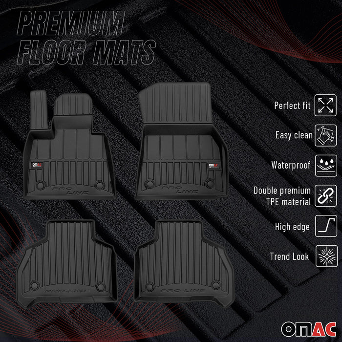 OMAC Premium Floor Mats for for BMW X7 G07 2019-2025 Black 4x TPE Rubber