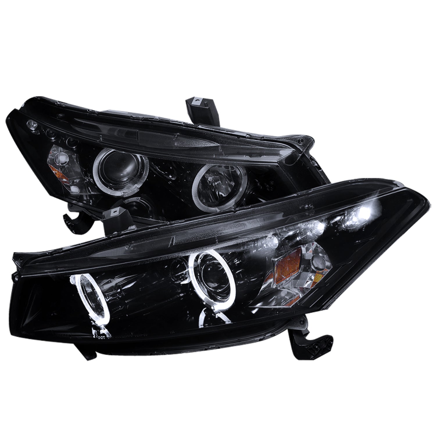 2008-2012 Honda Accord Coupe Dual Halo Projector Headlights Glossy Black/Smoke