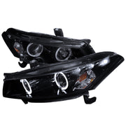2008-2012 Honda Accord Coupe Dual Halo Projector Headlights Glossy Black/Smoke