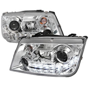 1999-2004 VW Jetta/Bora Projector Headlights R8 LED Light Strip Chrome