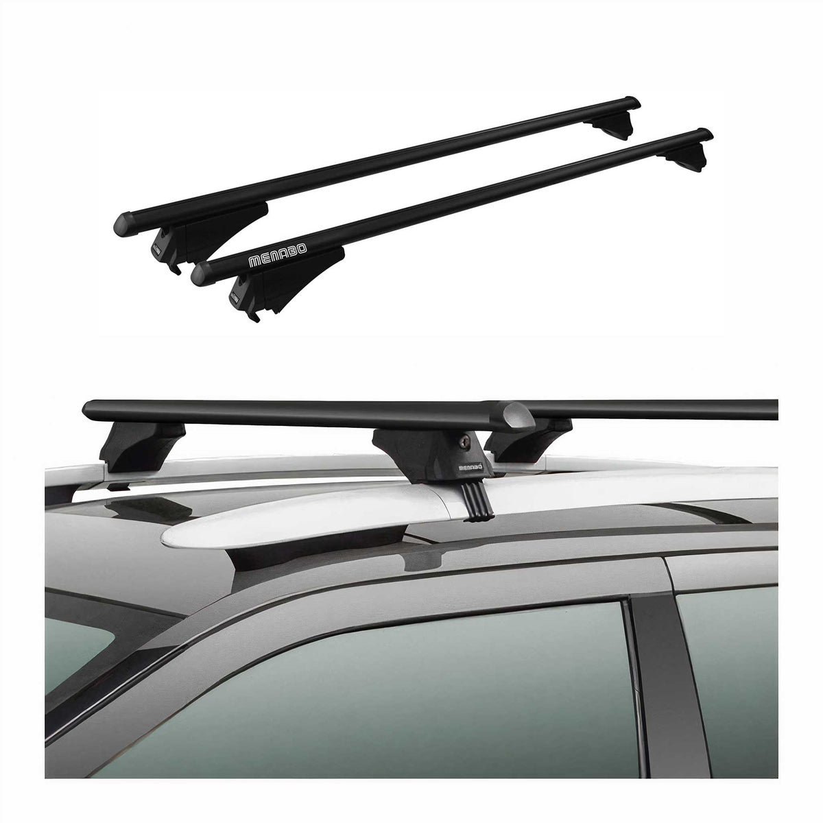 Roof Rack Cross Bars Luggage Carrier for Jeep Avenger 2023-2027 Black 2 Pieces
