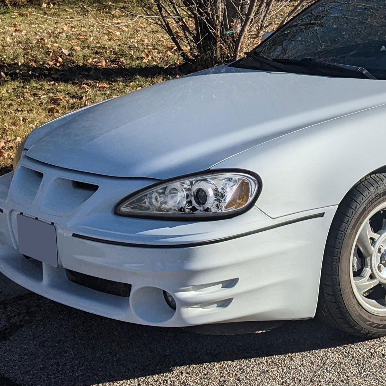 1999-2005 Pontiac Grand AM Dual Halo Projector Headlights Chrome/Clear Lens