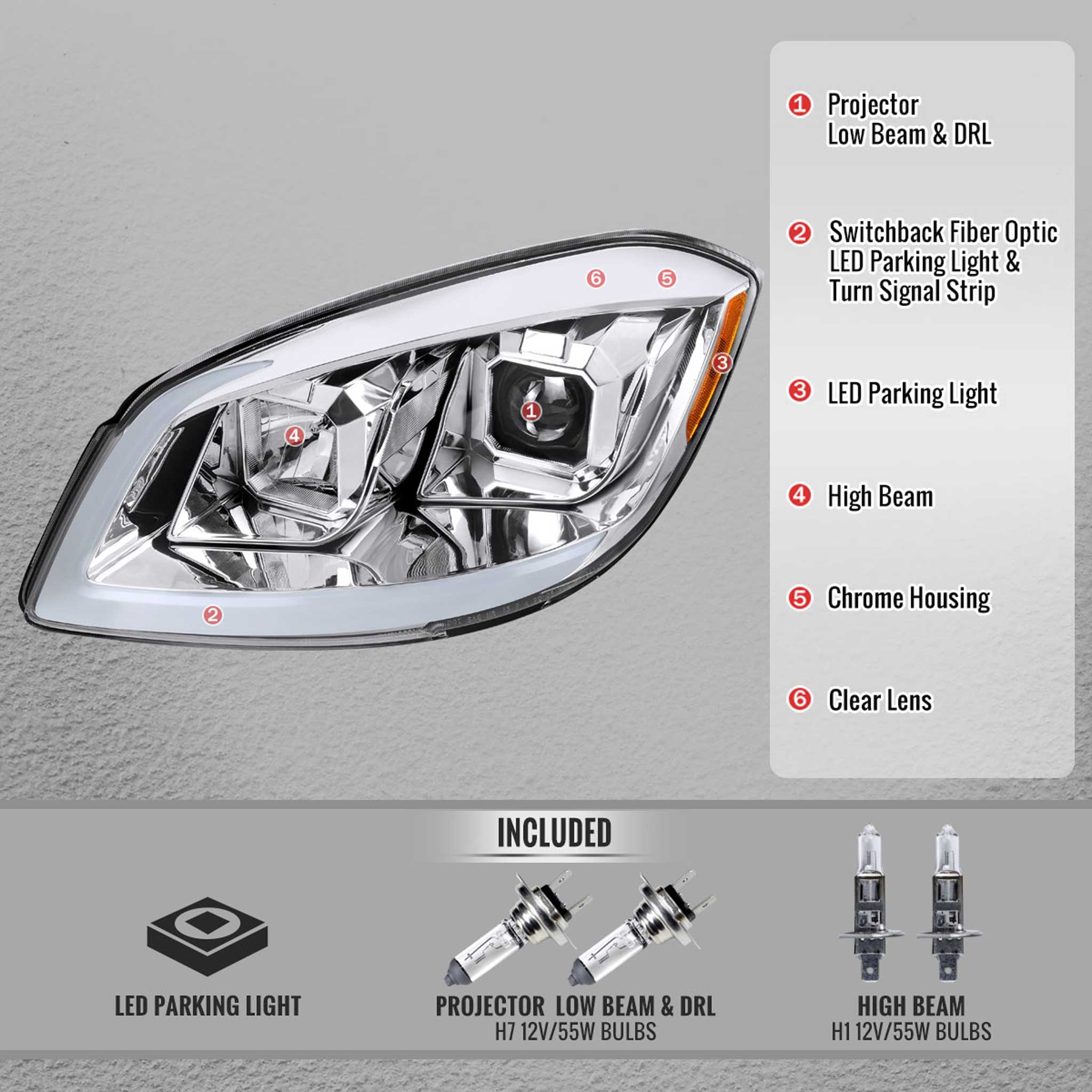For Chevrolet Cobalt / Pontiac G5 2005-2010 Headlights Switchback LED Turn Signal DRL Light Strip Chrome Housing Clear Lens