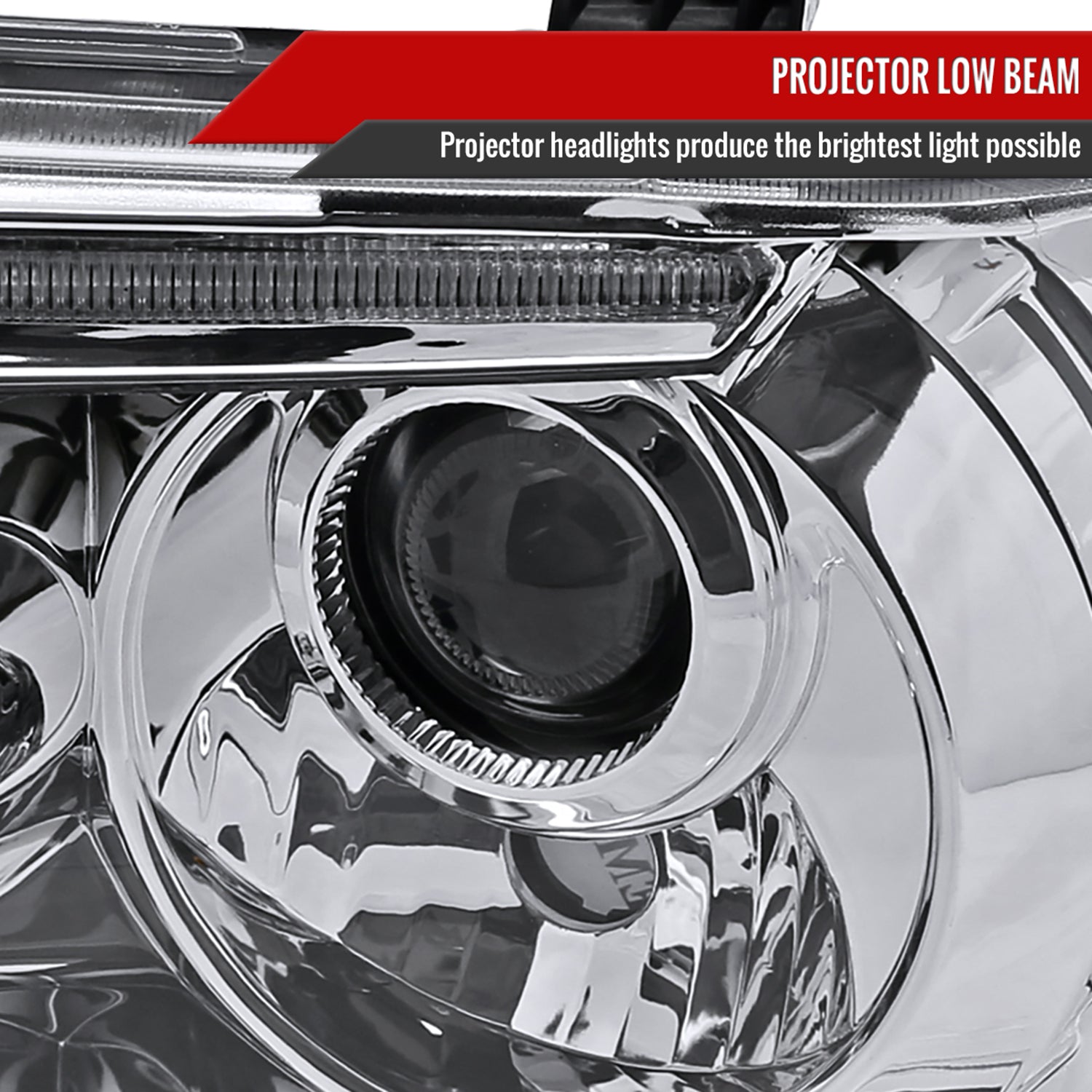 2007-2013 Toyota Tundra/ 08-2017 Sequoia Single Halo Projector Headlights Chrome