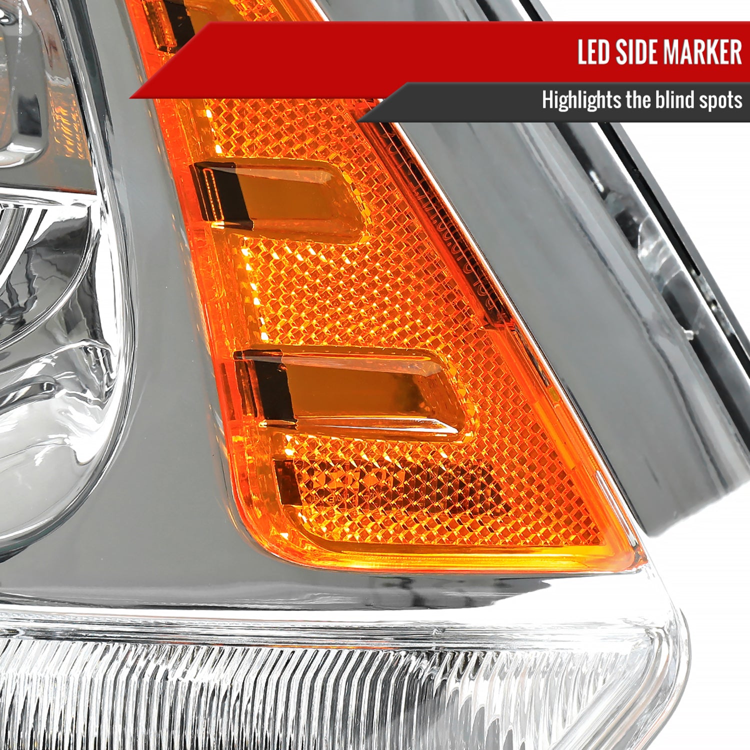 2013-2018 RAM 1500 2500 3500 LED Bar Projector Headlights Chrome/Clear Lens