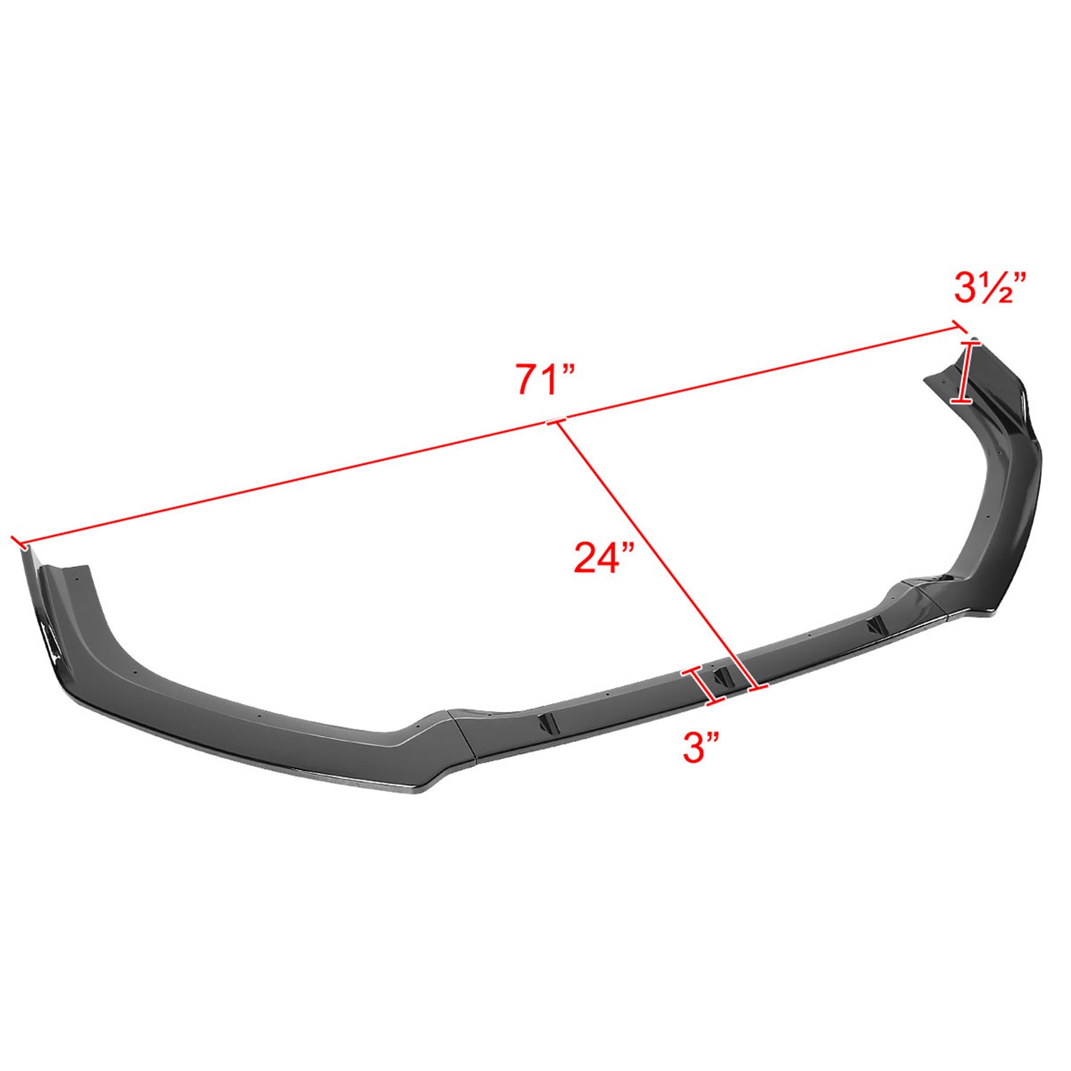 2019-2020 Nissan Altima Sedan Glossy Black Polypropylene 3Pcs Bumper Lip