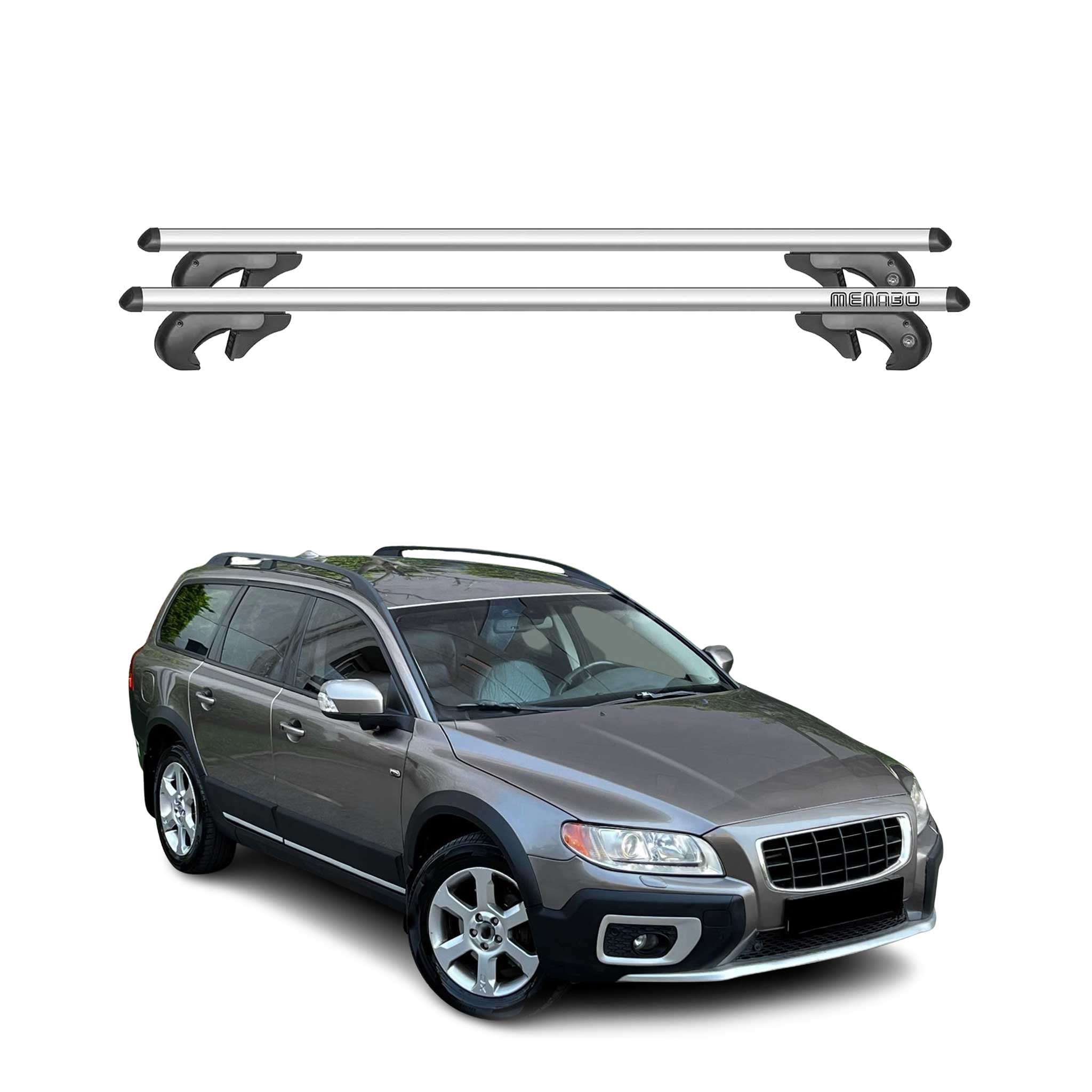 2008-2016 Volvo XC70 Roof Rack Cross Bars Silver