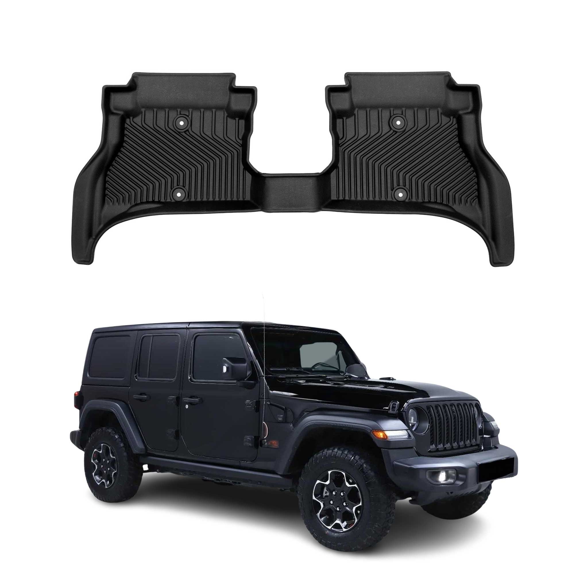 2021-2024 Jeep Wrangler 4xe Premium Floor Mats Liners Second Row Rear