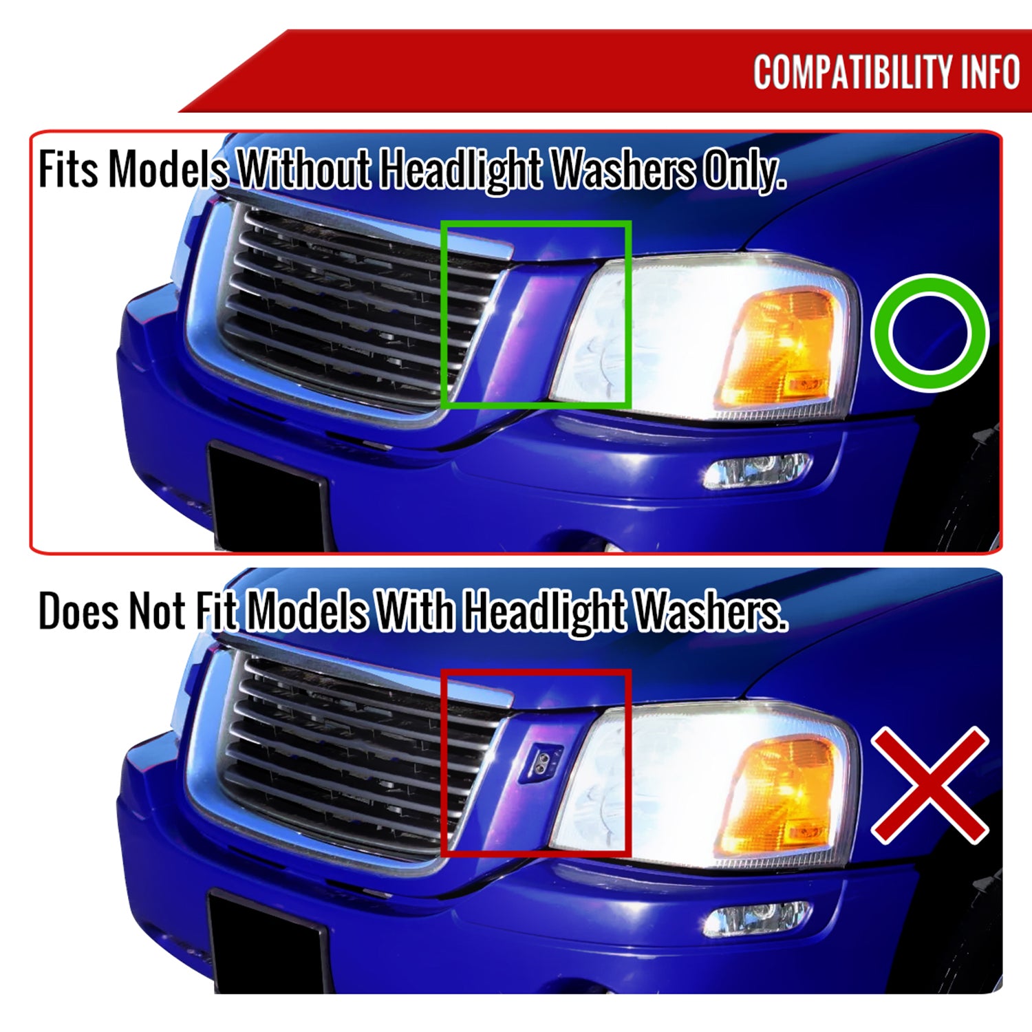 2002-2007 GMC Envoy Glossy Black ABS Mesh Grille